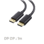 Display Port Cable 1.2 4K 60HZ,Black, 1m