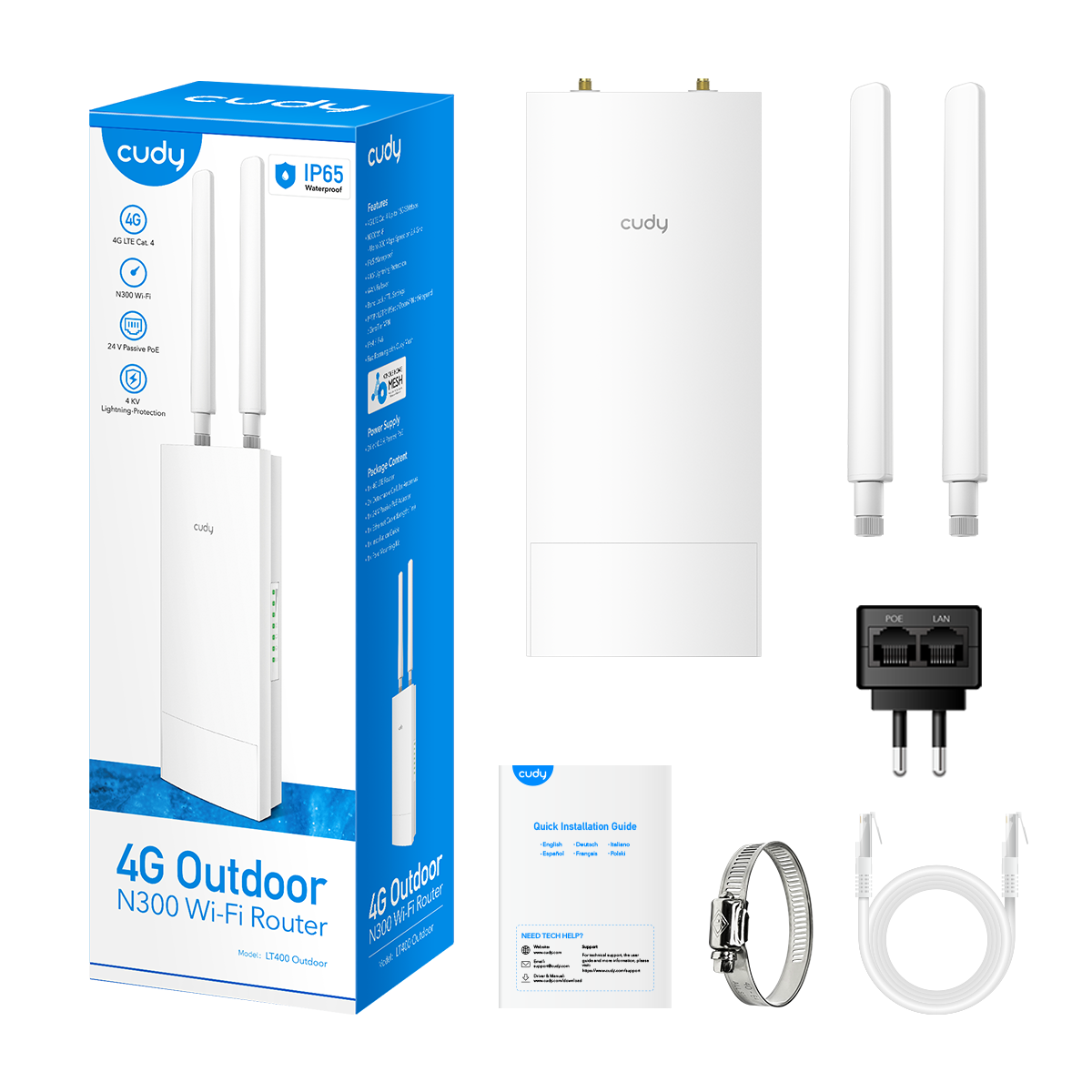 4G Outdoor Cat 4 N300 Wi-Fi Router (LT400 Outdoor)