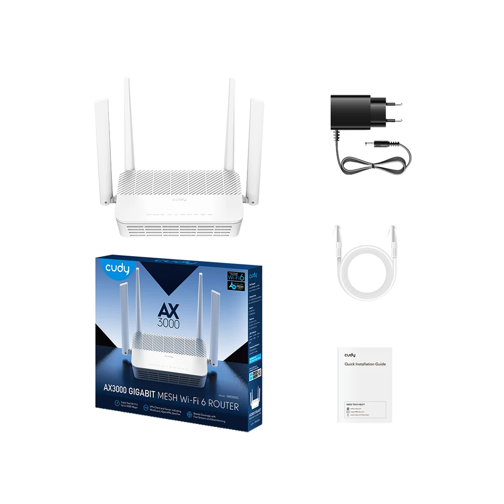 AX3000 Gigabit Mesh Wi-Fi 6 Router White WR3000S - Figura 3