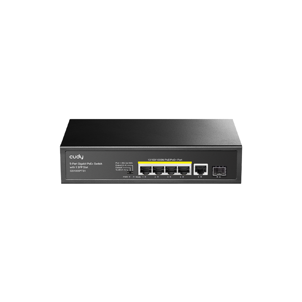 5-Port Gigabit PoE+ Switch with 1 SFP Port 120W (GS1005PTS1)