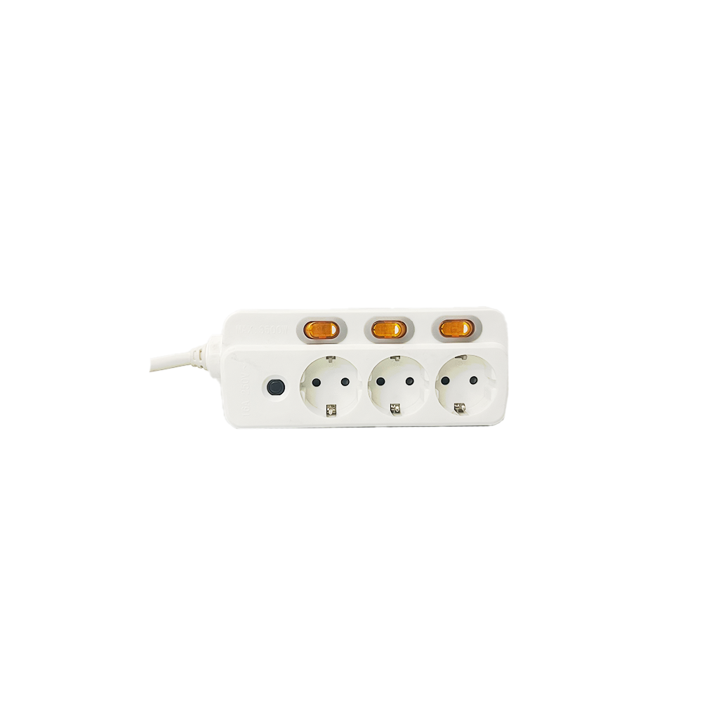 Socket with independent switch 3 ways