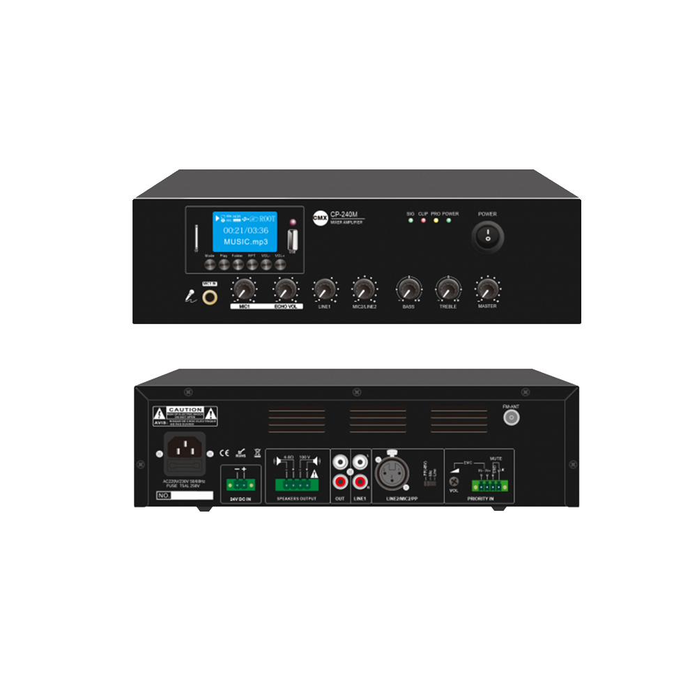 Tabletop Mixer Amplifier with USB/SD/FM/Bluetooth/Echo TM-120MCP